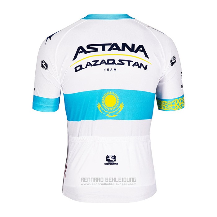 2022 Fahrradbekleidung Astana Wei Blau Trikot Kurzarm und Tragerhose